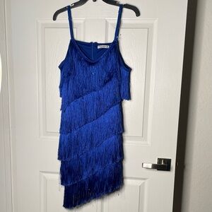 Glamaker Fringe Sequin Flapper Tank Mini Dress Halloween Costume